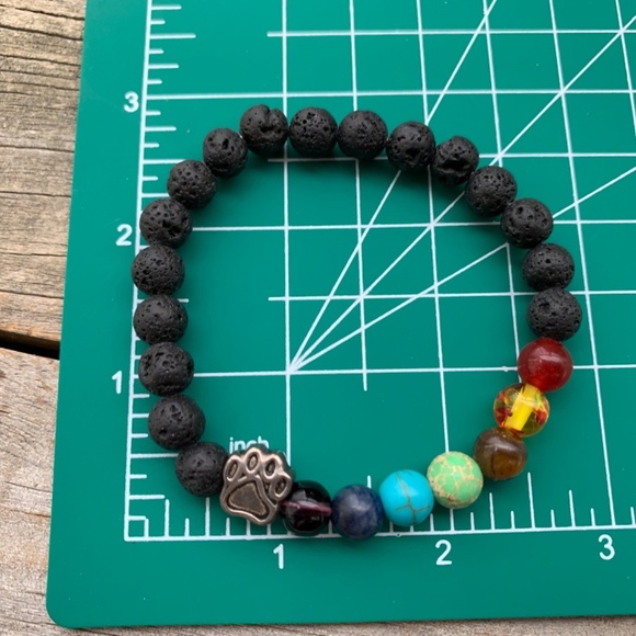 Artisan Paw Stretch Bracelet with Lava Beads - Picture 2 of 3
